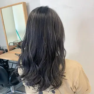 セミロング カラー 難波 茜のヘアスタイル