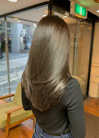 セミロング カラー 矢野 晃平のヘアスタイル