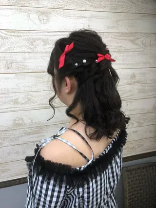 ミディアム ヘアアレンジ 枝毛カット&髪質改善 満足NO.1岡しゃんのヘアスタイル