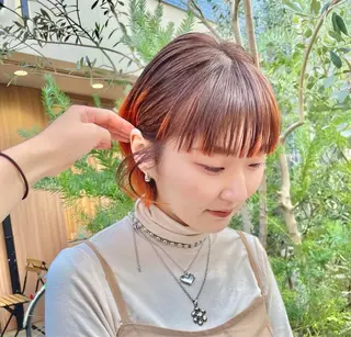 ショート フェザー/シャドウ/ メッシュパーマのヘアスタイル