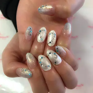 ネイル ネイルリボン 受付スタッフのネイルデザイン