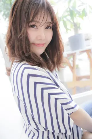 セミロング カラー パーマ Always Horiのヘアスタイル