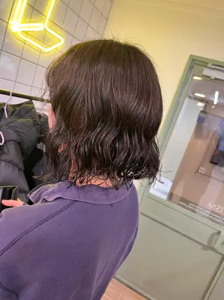 ミディアム カラー パーマ パーマ/縮毛矯正 /韓国風/佐藤里咲のヘアスタイル