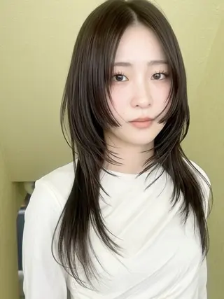 セミロング 💡曲がるストレート /レイヤー松本隼人のヘアスタイル