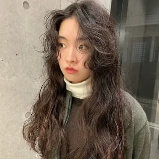 セミロング カラー Mizobe misakiのヘアスタイル