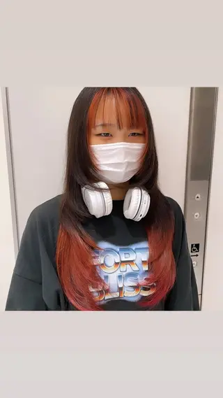 セミロング カラー ボブパーマ 🌷ヨシカワハナコのヘアスタイル