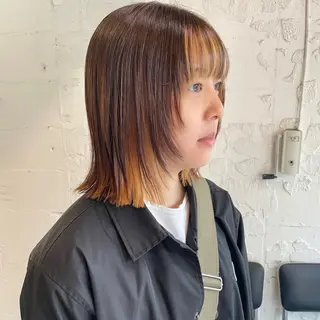ミディアム カラー 🌿レイヤーボブ/パ ーマ🌿　木梨健太のヘアスタイル