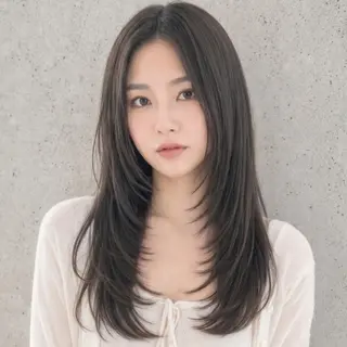 ロング 艶髪ストレート❇️ レイヤー❇️出町光流のヘアスタイル
