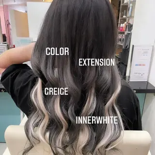 ロング カラー エクステ🩵ブリーチ 韓国ヘア🩵KAEのヘアスタイル