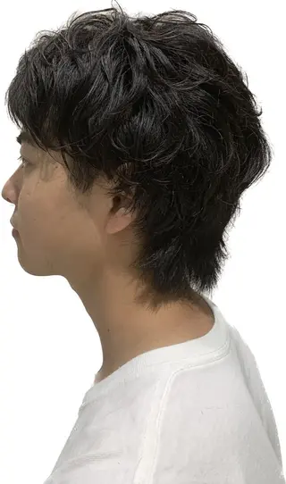 ショート カラー パーマ ヘアアレンジ メンズ ミドウチ アヤカのヘアスタイル