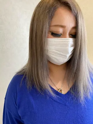 ロング カラー ムトウセイマ/ 縮毛矯正/ブリーチのヘアスタイル