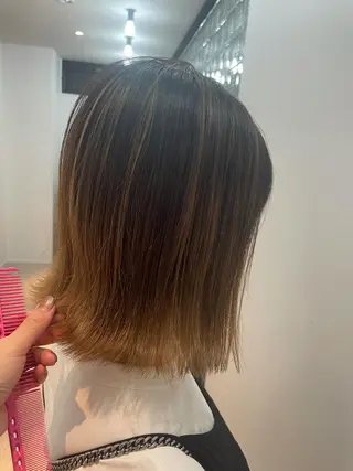 ミディアム カラー ショート/脱白髪染め ☆宇﨑悠実のヘアスタイル