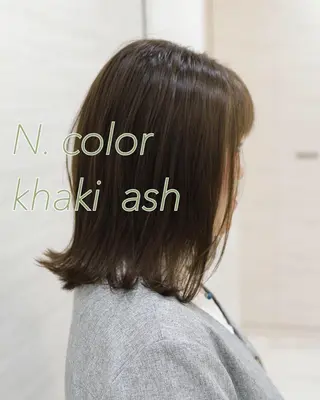セミロング カラー 斉藤 貴也のヘアスタイル