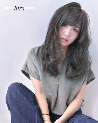 ミディアム セミロング ロング カラー パーマ Roid 代表✨HIROのヘアスタイル