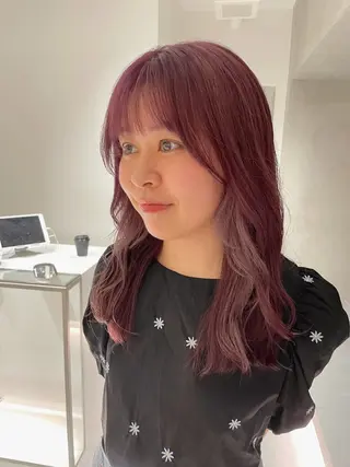 セミロング カラー 🪞透け感&韓国ヘア 🪞honokaのヘアスタイル