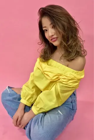 ミディアム カラー パーマ ヘアアレンジ メンズ キッズ ネイル マツエク・マツパ EnBlesS西宮 マンツーマン神道有基のヘアスタイル