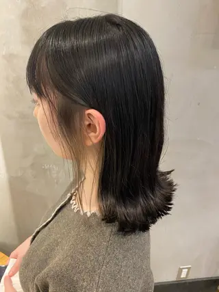 ミディアム カラー パーマ ヘアアレンジ 顔周りカット・相談 レイヤーも◎しずくのヘアスタイル