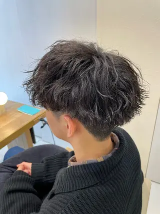 ショート パーマ 本厚木パーマ&ブリー チMEN'Sショートのヘアスタイル