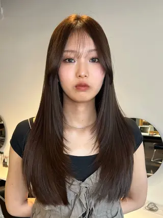 ロング カラー ヘアアレンジ レイヤーカット×髪質 改善🇰🇷シオリのヘアスタイル
