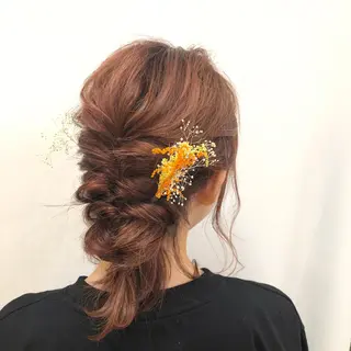 セミロング カラー パーマ ヘアアレンジ 暖色ボブ 🍊rikakoのヘアスタイル