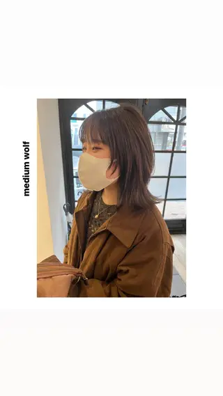 ミディアム カラー パーマ ヘアアレンジ メンズ キッズ ネイル マツエク・マツパ アイブロウ hiro【沿線で叶う 似合わせhair】のヘアスタイル