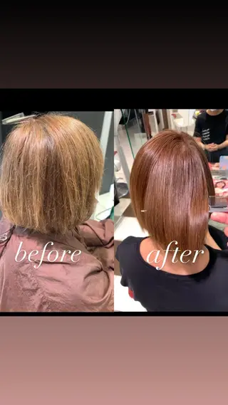 ショート カラー 葛西 縮毛矯正のプロ ブリーチ矯正 青木俊のヘアスタイル