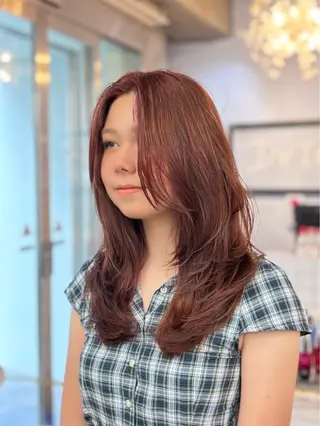 セミロング カラー ブリーチ/ブロンド 🕊️/カズヤのヘアスタイル