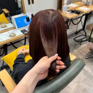 カラー 艶感カラー/オリーブ アレンジ：♡のヘアスタイル