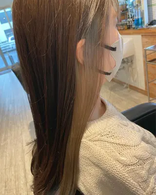 ロング カラー 通い続けられるサロン ママ美容師　明日香のヘアスタイル