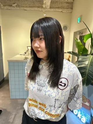 ロング カラー HANAME 原宿美容室のヘアスタイル