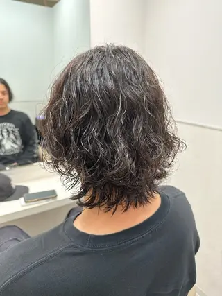 パーマ メンズ 曲がる縮毛矯正/メン ズカット髪質改善のヘアスタイル