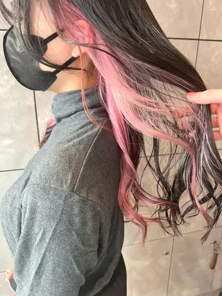 ロング カラー ヘアアレンジ 🌈インナーカラー ‘ショウマ’🌈のヘアスタイル