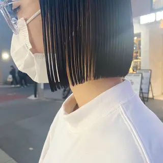 ショート カラー センターパート/ 暖色カラーayuのヘアスタイル