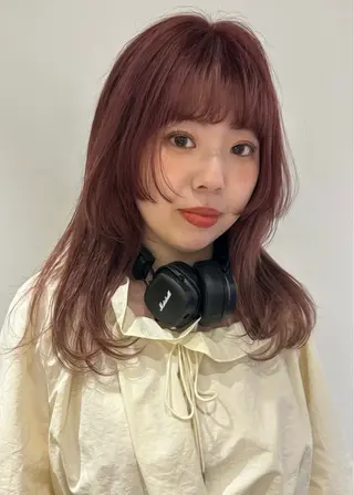 ミディアム カラー パーマ ヘアアレンジ メンズ レイヤー/透明感/ ブリーチなし/わかなのヘアスタイル