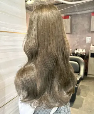 ロング カラー パーマ ヘアアレンジ メンズ 🌱巴結生🌿大宮 ☁️ミルクティーのヘアスタイル