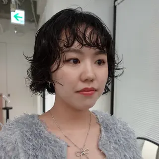 ショート パーマ ヘアアレンジ 🌐サトウ リョウ🌐のヘアスタイル
