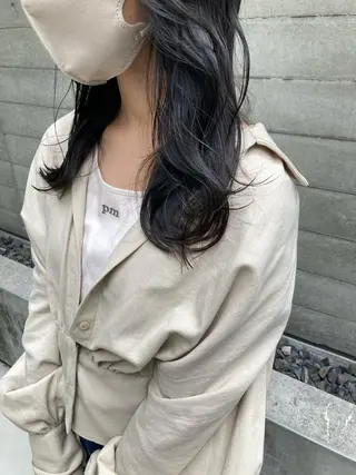 セミロング ✨色持ちの良い艶 カラー✨蟹江真世のヘアスタイル