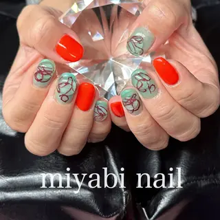 ネイル miyabi nail 桂川駅近くのネイルデザイン