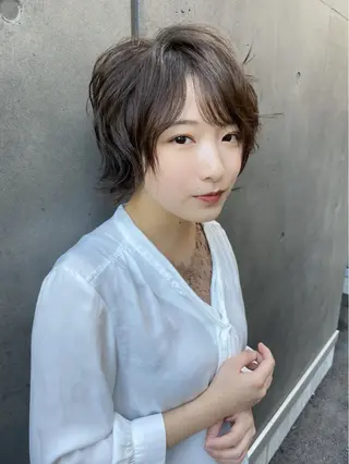ショート カラー パーマ 上田 篤史のヘアスタイル