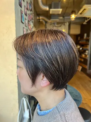 ショート カラー 両国駅徒歩1分⭐️ アイロン仕上げのヘアスタイル