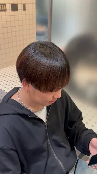 ショート 石井希武/学芸大学/ パーマ/縮毛矯正のヘアスタイル