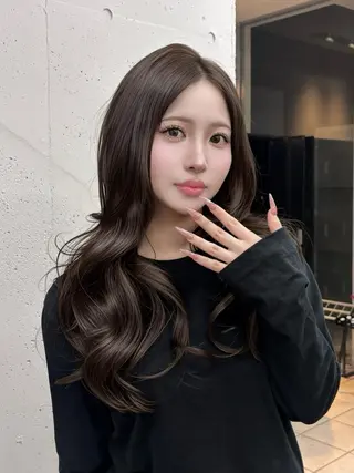 カラー セミロング 韓国ヘア💖Wカラー 💖透明感カラー💖のヘアスタイル