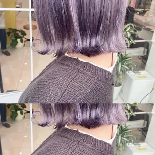 ミディアム カラー ウルフカット ハッシュカット/七海のヘアスタイル