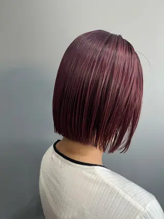 ミディアム カラー ショート・ボブ・髪 質改善🧡関　玲子のヘアスタイル