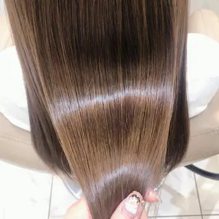 セミロング 三箇島陽香/髪質改善 クロスパーマ縮毛矯正のヘアスタイル