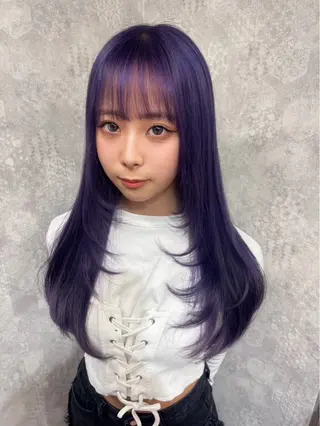 ロング カラー ヘアアレンジ 🩶【推しハイトーン 】yuzu🩶のヘアスタイル