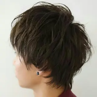 ショート カラー パーマ メンズ 千知岩 佑哉のヘアスタイル