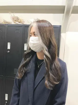 ミディアム カラー パーマ ヘアアレンジ メンズ キッズ ネイル マツエク・マツパ 切りっぱなしヘアボブ ミディアムヘアRYOのヘアスタイル