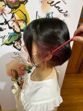 ショート カラー 縮毛矯正とレイヤー カット/杉村凜汰郎のヘアスタイル