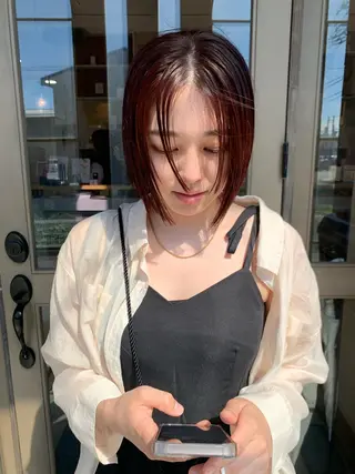 ショート カラー カワサキ マホのヘアスタイル
